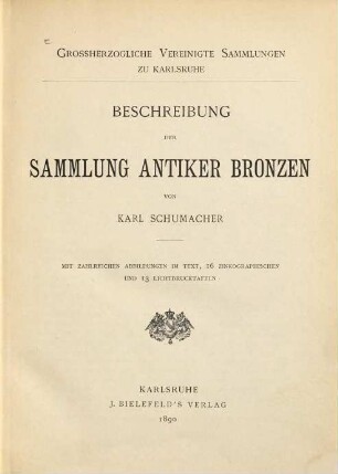 Beschreibung der Sammlung antiker Bronzen