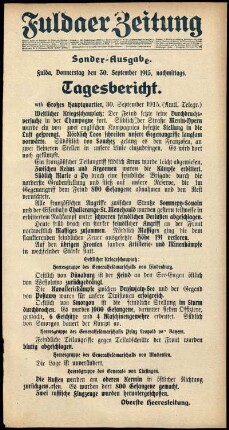 Ausgabe vom Donnerstag, den 30. September 1915.