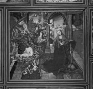 Vier Szenen aus dem Leben Christi, gerahmt von zwölf Propheten und den vier Evangelisten — Mariä Verkündigung