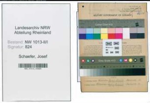 Entnazifizierung Josef Schaefer , geb. 19.07.1903 (Meister)