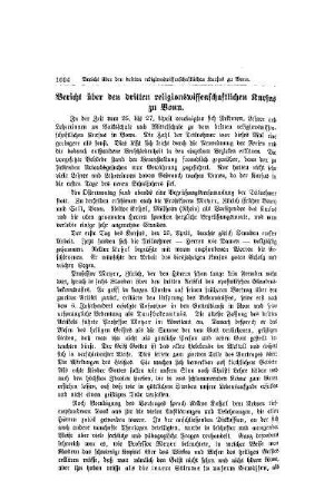 Bericht über den dritten religionswissenschaftlichen Kursus zu Bonn