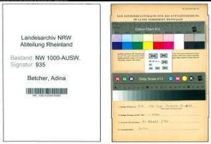 Entnazifizierung Adina Betcher, geb. 22.04.1906 ()