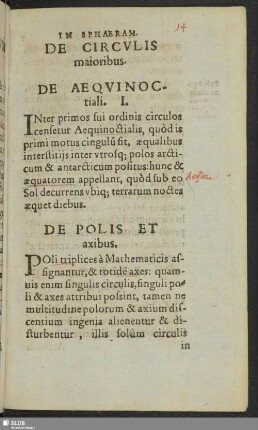 De Circulis maioribus. De Aequinoctiali