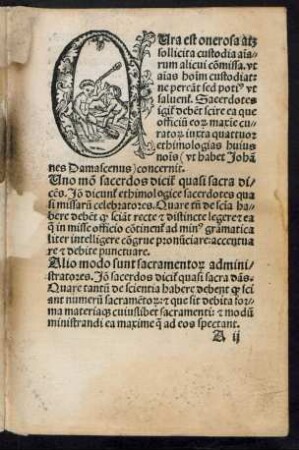 Cura est onerosa atque sollicita custodia animarum alicui commissa ...