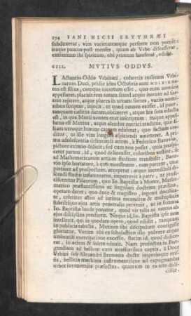 CIII. Mutius Oddus.