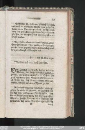 Madam und werthe Schwester,