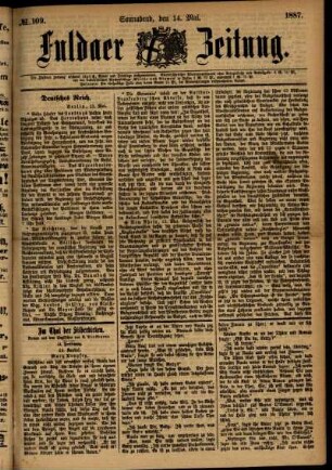 Ausgabe vom Samstag, den 14. Mai 1887.