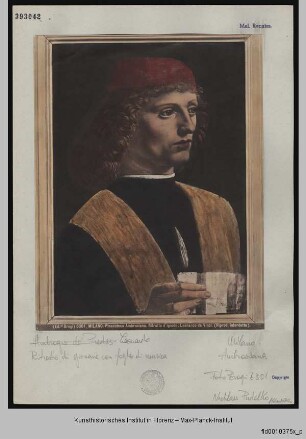 Bildnis eines jungen Mannes mit Notenblatt