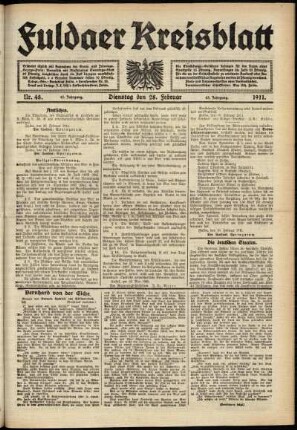 Ausgabe vom Dienstag, den 28. Februar 1911.