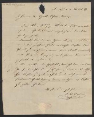 Brief an B. Schott's Söhne : 26.10.1829