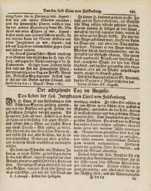 Der achtzehende Tag im Augusto