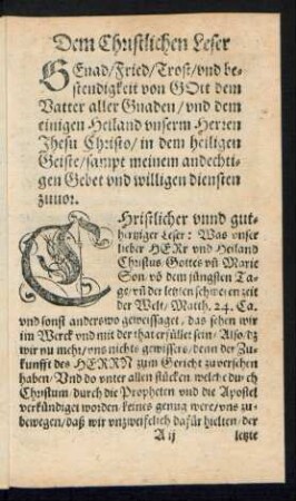 Dem Christlichen Leser