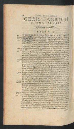 Georg. Fabricii Chemnicensis Annalium urbis Misnae Liber I.