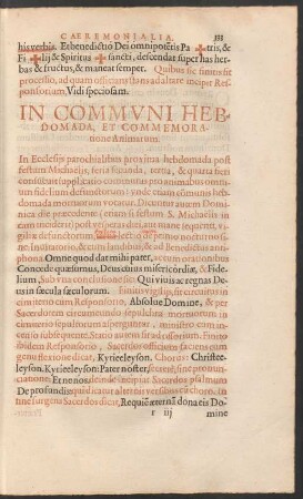 In Communi Hebdomada, Et Commemoratione Animarum.