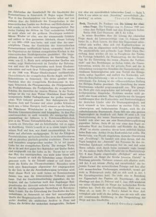 86 [Rezension] Reck, Theobald von, Die Lösung der Römischen Frage