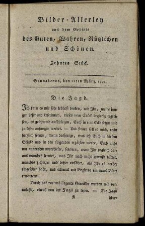 Zehntes Stück. Sonnabends, den 11ten März 1797
