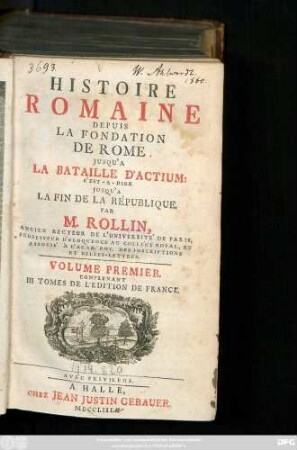 Vol. 1: Comprenant III Tomes De L'Edition De France