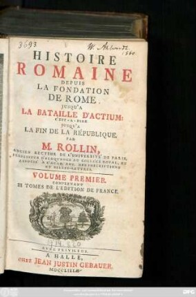 Vol. 1: Comprenant III Tomes De L'Edition De France
