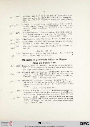 Münzstätten geistlicher Stifter in Hessen (Nr. 2283-2395)