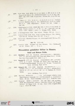 Münzstätten geistlicher Stifter in Hessen (Nr. 2283-2395)