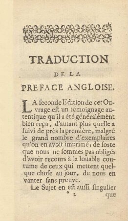 Traduction de la preface angloise