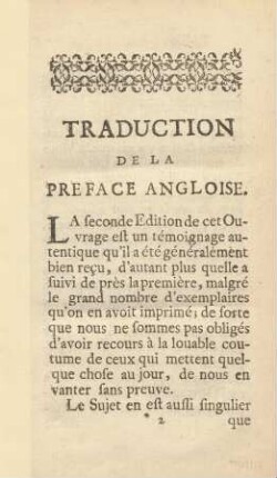 Traduction de la preface angloise