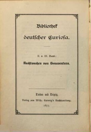 Nachtwachen von Bonaventura