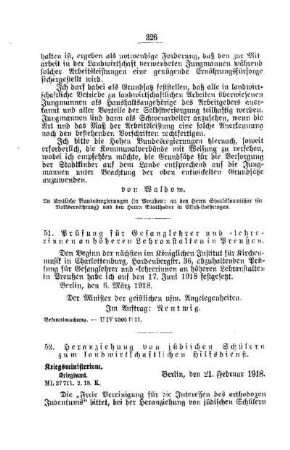 Heranziehung von jüdischen Schülern zum landwirtschaftlichen Hilfsdienst : [B. Allgemeine Angelegenheiten der Unterrichtsanstalten]
