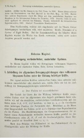 Zehntes Kapitel. Bewegung veränderlicher Systeme.
