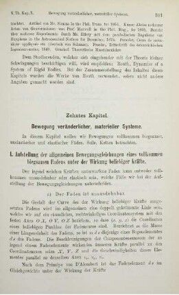 Zehntes Kapitel. Bewegung veränderlicher Systeme.
