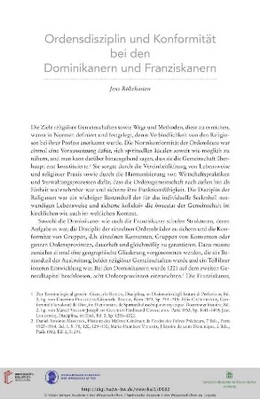 Ordensdisziplin und Konformität bei den Dominikanern und Franziskanern