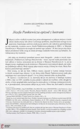 70: Józefa Pankiewicza epizod z lustrami : =