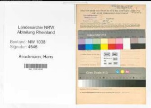 Entnazifizierung Hans Beuckmann , geb. 16.03.1904 (Sekretaer)