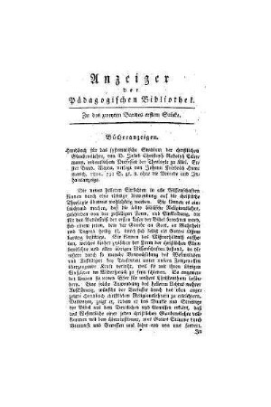 Anzeiger der Pädagogischen Bibliothek