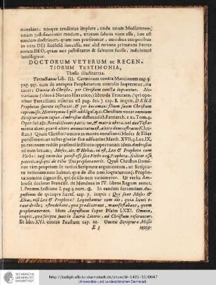 DOCTORUM VETERUM ac REGENTIORUM TESTIMONIA, Thesin illustrantia.