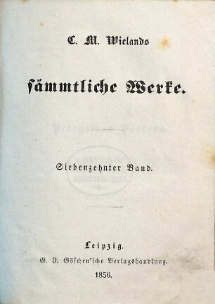 C. M. Wielands sämmtliche Werke, 17. Peregrinus Proteus ; Th. 2