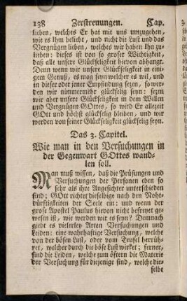138-243, Das 3. Capitel. Wie man in den Versuchungen in der Gegenwart Gottes wandlen soll.