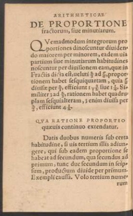 De Proportione fractorum, sive minutiarum.