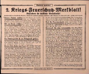 2. Kriegs-Feuerschutz-Merkblatt (Verlag Ph.L. Jung, München)