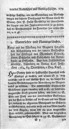 9. Naturlehre und Naturgeschichte.