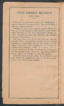 Félix Enrique Bataille (1872 - 1922) - [Sobre el autor]