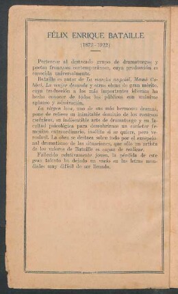 Félix Enrique Bataille (1872 - 1922) - [Sobre el autor]