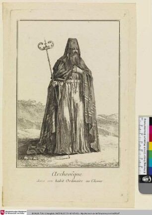Archevêque dans son habit Ordinaire au Choeur [Erzbischof in seiner gewöhnlichen Chorkleidung]