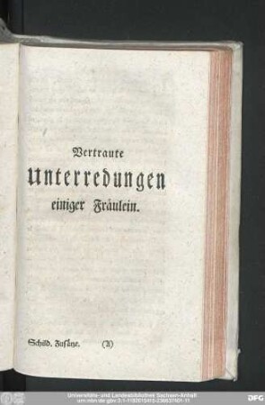 Vertraute Unterredungen einiger Fräulein.