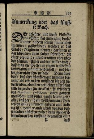 Anmerckung über das fünffte Buch.