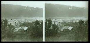 Tromsø, Provinz Troms. Stadtteilansicht mit Hafen