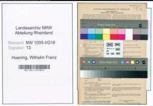 Entnazifizierung Wilhelm Franz Huening , geb. 25.11.1915 (Verwaltungsangestellter)