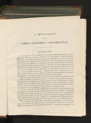 A Monograph of the British Carboniferous Lamellibranchiata. Introduction.