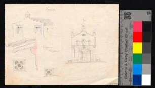 Fassadendetails aus Florenz und Ansicht einer romanischen Fassade