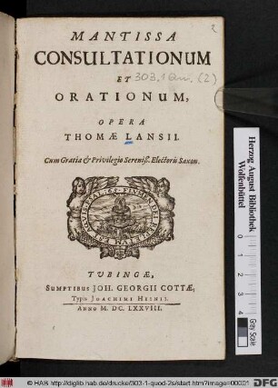 Mantissa Consultationum Et Orationum